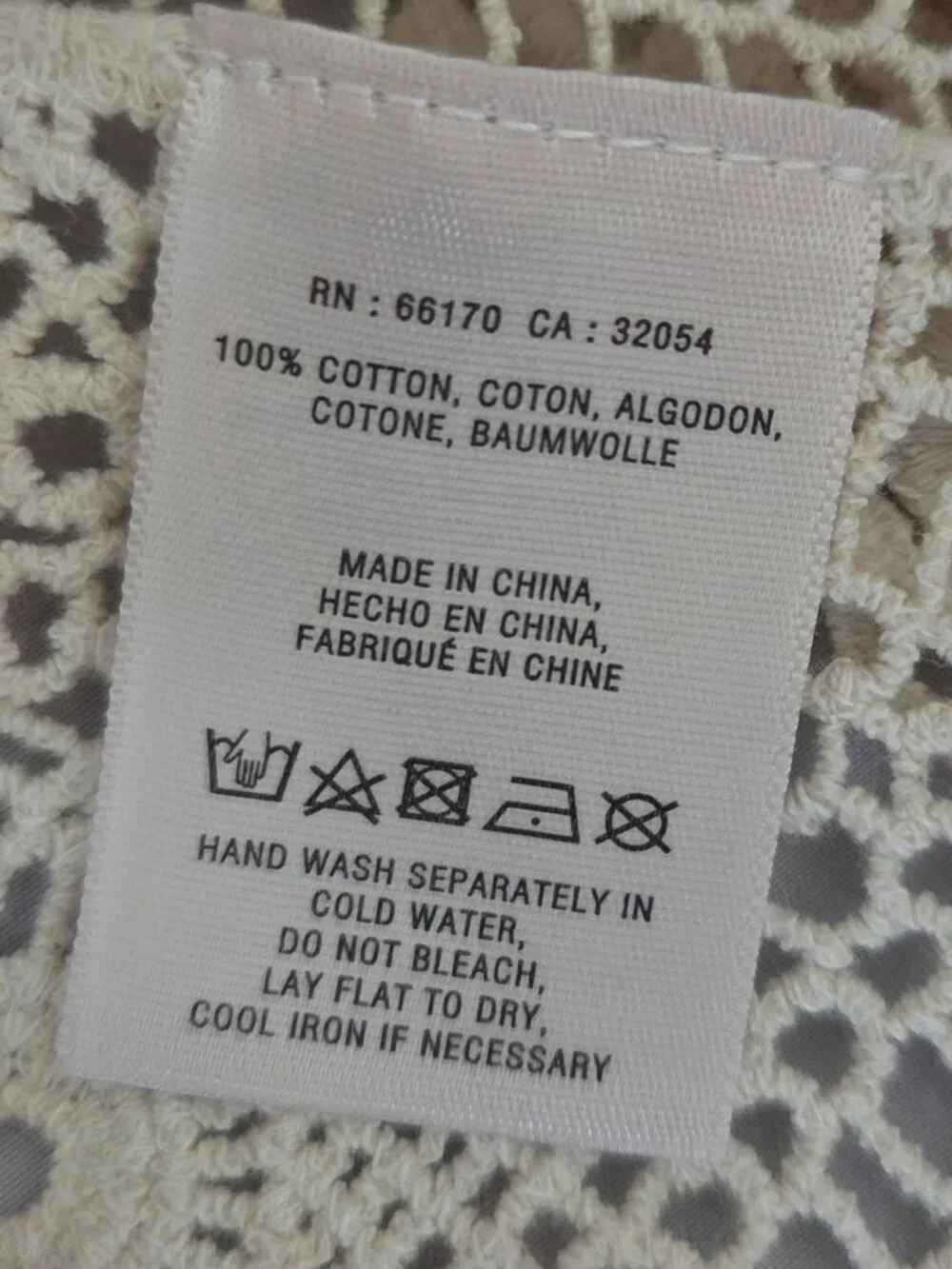 Anthropology - Sparrow Crochet Cream Colored Poncho Top